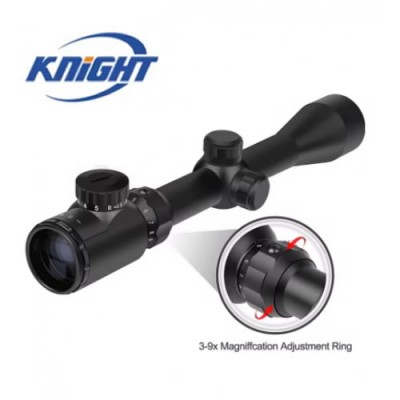 KNIGHT 3-9x40 Hunting Riflescope Optical Scope Green Red Illuminated 11/20mm Rail for Air Rifle Optics Hunting Airsoft Sniper Scopes