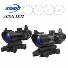 KNIGHT ACOG 1X32 Red Dot Sight Optical Rifle Scopes ACOG Red Dot Scope Hunting Scopes With 20mm Rail for Airsoft Gun