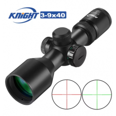 KNIGHT 3-9x40 Compact Riflescope Optic Sight Green Red Illuminated Hunting Scopes Rifle Scope Sniper Airsoft Air Gun